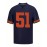 Men'S Navy Blue # 51 American Football Jersey Casual Loose Letter Embroidered Sports Style, Fashionable Street Breathable Football Jersey