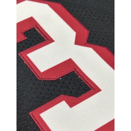 Men's Black #23 American Football Jersey - Loose Fit Breathable Embroidered Sports Top with V-Neck & Striped Accents for Casual Streetwear, Outdoor Activities, All-Season Wear, Athletic Leisurewear, Embroidered Detailing