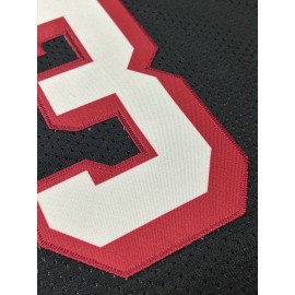 Men's Black #23 American Football Jersey - Loose Fit Breathable Embroidered Sports Top with V-Neck & Striped Accents for Casual Streetwear, Outdoor Activities, All-Season Wear, Athletic Leisurewear, Embroidered Detailing