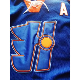 Men's Blue # 69 Ice Hockey Sports Shirt, Loose Embroidered Long Sleeves, Sports Fashion Casual, Street Breathable