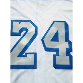 Men's white # 8-24 baseball shirt, loose embroidered sports, fashionable and casual, street breathable