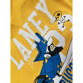 Men's Laney Buccaners # 23 Yellow Basketball Jersey Classic Retro Embroidered Sleeveless Sweatwicking and Breathable Tank Top Basketball Jersey
