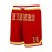 Men'S Red And Yellow # 16 Rugby Shorts With Pockets, Casual, Fashionable, Breathable, Sports Zipper, High Quality Embroidered Shorts