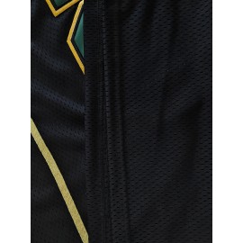 Men'S #23 Basketball Jersey Vintage Embroidered Crewneck Breathable Race Training Uniform Jersey Sleeveless Top Black Green S-XXXL
