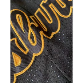 Men's Black & Yellow #21 Basketball Shorts with Pockets - Breathable Mesh Athletic Shorts, Embroidered Pittsburgh Lettering & Number 21, Loose Fit for Sports, Casual & Outdoor Activities, Basketball Accessories