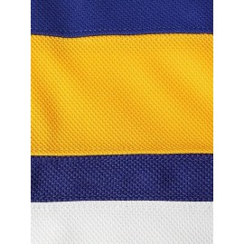 Men'S Blue #17 Ice Hockey Jersey with Loose Embroidery And Long Sleeves, Sporty, Fashionable, Casual, Breathable on The Street