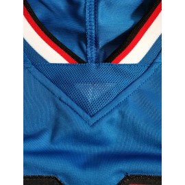 Men'S Blue # 17 American Football Jersey Casual Loose Letter Embroidered Sports Style, Fashionable Street Breathable Football Jersey