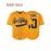 Men'S # 10 Yellow Embroidered Baseball Jersey - V-neck Loose Fit Polyester Shirt With Black Accents, Breathable And Durable, Suitable For Casual Team Sports And Outdoor Activities S-3XL Street Style Sports Styling Embroidery Details