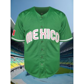 Men'S Baseball Shirt # 56 Green Sports Shirt Knitted Loose Fabric