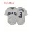 Men's Breathable Gray Baseball Jersey with Embroidered 'Boston' & Number 9V Collar - Loose Knit Polyester Sportswear for Team Sports, Beach, Casual Wear (Sizes S-3XL), Outdoor Activity Apparel, Embroidered Detailing