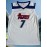 Men's #7 White Embroidered Basketball Jersey - Breathable Polyester V-Neck Top with Blue Accents, Ideal for Team Sports, Streetball, Beach & Casual Wear - Sizes S to XXXL, Basketball Accessories