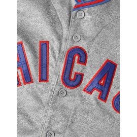 Men's Baseball Jersey # 14 Gray Breathable V-neck Loose Fitting Alphanumeric Design Suitable for Team Sports, Outdoor Activities, Casual Wear, And Parties. Machine Washable