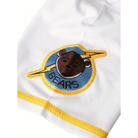 Men's #12 Bears Baseball Jersey - V-Neck Breathable Polyester Mesh, Loose Fit Sporty Design with Bears & Number 12, Machine Washable for Casual, Sports, Outdoor Activities (S-3XL), Sports Casual Wear | Sporty Vneck Jersey | Front Button Closure