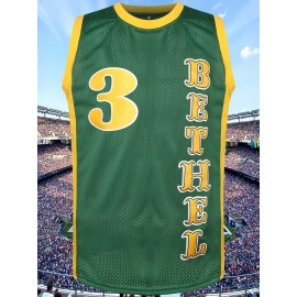 Men's #3 Green Basketball Jersey - V-Neck, 
