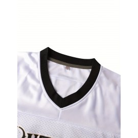 Men'S American Football Shirt Classic # 30 White Embroidered Design Short Sleeve Breathable Shirt Suitable For Training And Competition