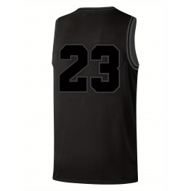 Men'S Black And Gray # 23 Basketball Shirt, Casual, Fashionable, Breathable, Sporty, High-Quality Embroidered Street Basketball Pullover