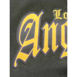 Men'S Black # 24 Baseball Jersey, Classic Retro High-End Letter Embroidery Design, Breathable Button Style Short Sleeved Shirt, Suitable for Training And Games