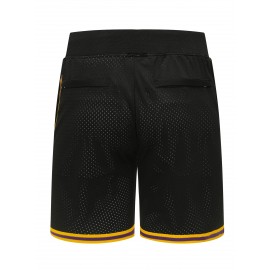 Men'S Black # 8-24 Basketball Shorts Casual Fashion Breathable Sports Zipper High Quality Embroidered Shorts