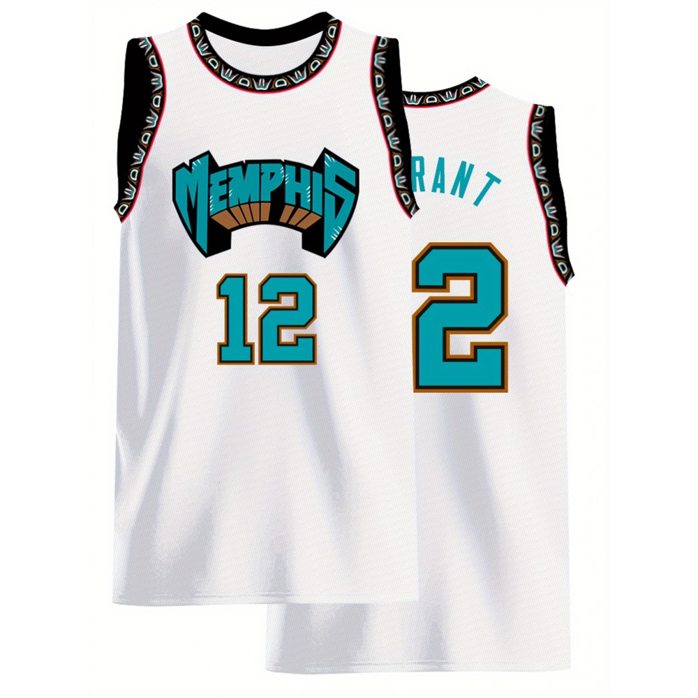 Men'S White # 12 Basketball Shirt Casual, Fashionable, Breathable, High-quality Embroidered Street Basketball Pullover