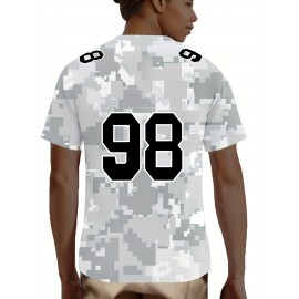 Women's Arctic Camo Las Vegas #98 Polyester Football Jersey, Women V-Neck Game Day Sports Shirt With Slight Stretch, Breathable Casual Knit Fabric, Loose Fit Adult, Fans Gift Women, For Casual, Party, And Training Wear