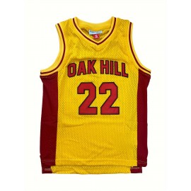 Kids Sport Jerseys Youth For Boys Girls #22 OAK HILL Yellow Basketball Jersey, 3-14Years