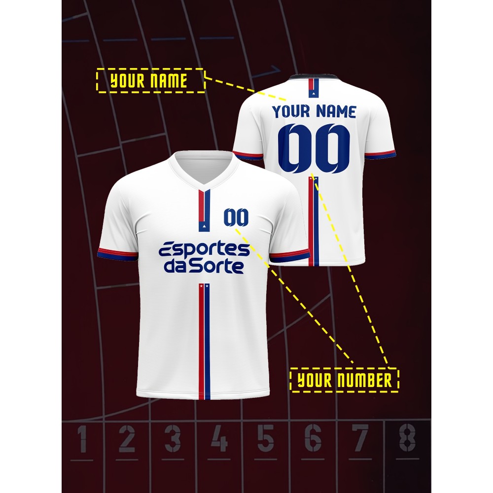 Customizable V-Neck Youngsters's Soccer Shirt - Comfortable Fit for Sports and Casual Outdoor Running, Polyester