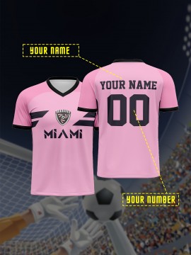 [1pc Customizable Soccer Jersey] 1pc Customizable Soccer Jersey for Kids | Personalized Name & Number, V-Neck, Knit Polyester, All-Season Sports & Casual Wear, Preppy Street Style, Medium Stretch, for Boys & Girls, Beach & Party Top