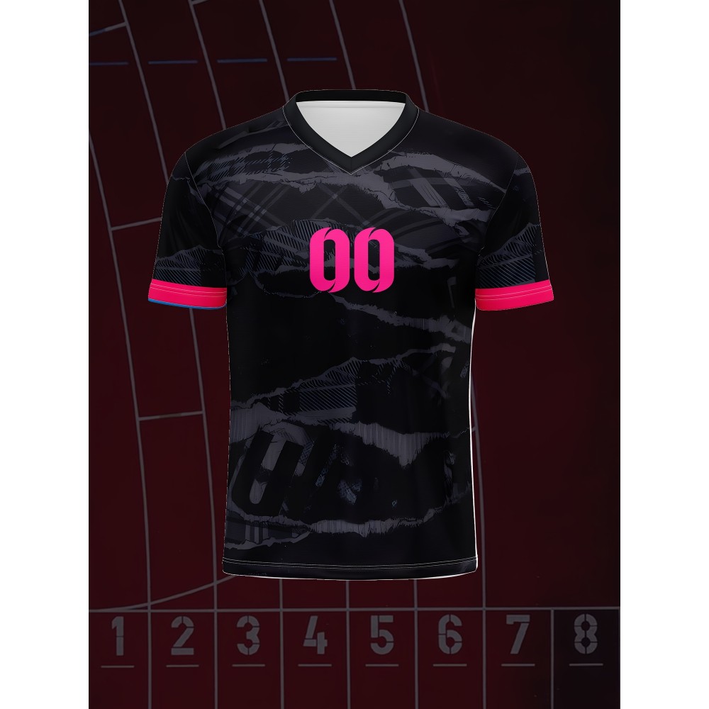 [Customizable Soccer Jersey] Customizable Comfortable Fit V-Neck Youth Soccer Jersey - Personalized Name & Number | Medium Stretch Fabric, All-Season Appeal, Sports Jersey