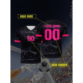 [Customizable Soccer Jersey] Customizable Comfortable Fit V-Neck Youth Soccer Jersey - Personalized Name & Number | Medium Stretch Fabric, All-Season Appeal, Sports Jersey