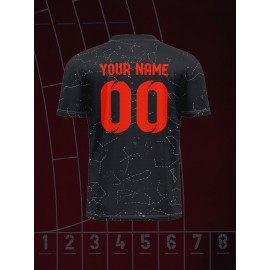 Customized Name And Number Boy's Football Jersey, Trendy Comfy Top for Summer Sport
