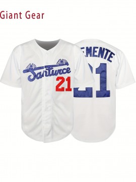 Men'S # 21 Baseball Shirt 100% V-neck Sweatshirt Loose Fit Button Closed Casual And Sportswear Multi Functional Running Training Hiking Cycling S-3XL